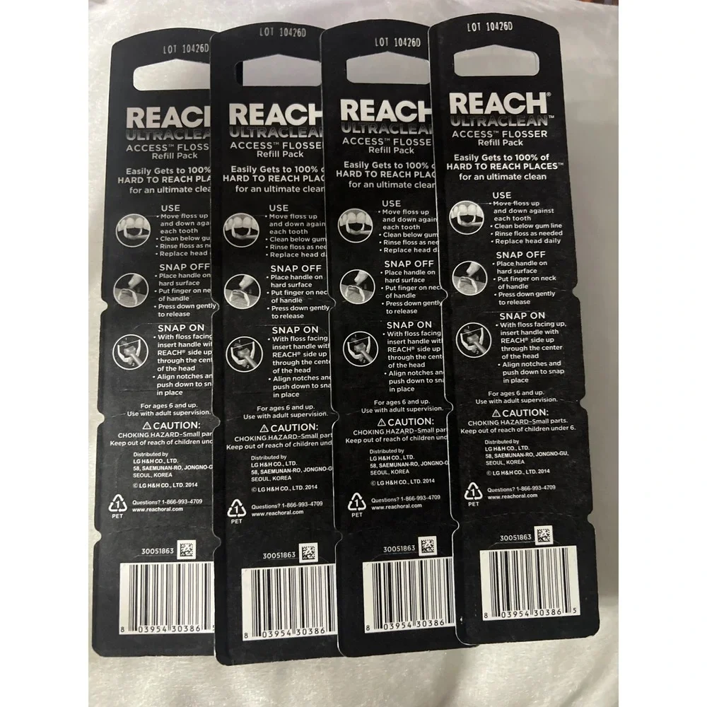 4 Pack Reach Ultraclean Access Flosser Refill Heads Mint 28ct Each 112 Total